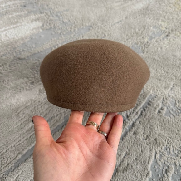 Vintage Kangol hat Brown felt Wool Beret newsboy cap tan large XL Britain - Picture 3 of 7